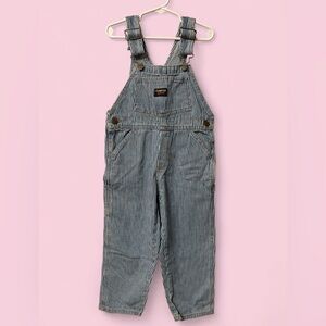 Vintage OshKosh B’gosh Blue Hickory Stripe Long Overalls Size 3T/4T